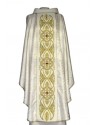 Chasuble with rosette color white - velvet belt (6)
