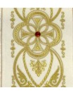 Chasuble with rosette color white - velvet belt (6)