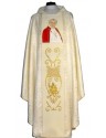 Chasuble with image of John Paul II - fabric cream rosette