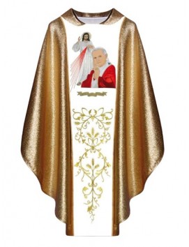 Chasuble with image of John Paul II and Jesus the Merciful