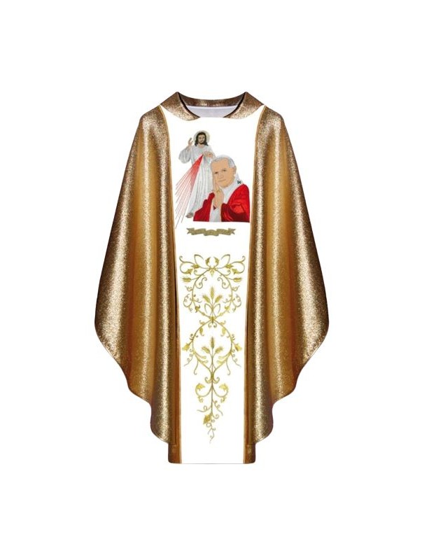 Casula con immagine di Giovanni Paolo II e Gesù Misericordioso