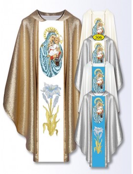 Chasuble embroidered with the Mother of the Scapular