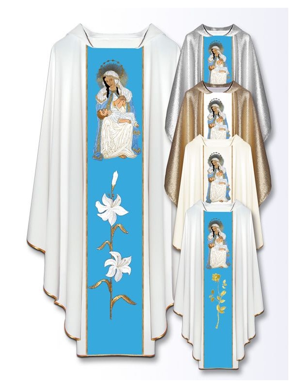 Chasuble with embroidered image - Our Lady of Puerto Rico