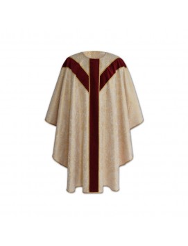 Ornat Semi-Gotycki - kolory liturgiczne - biały, złoty pas