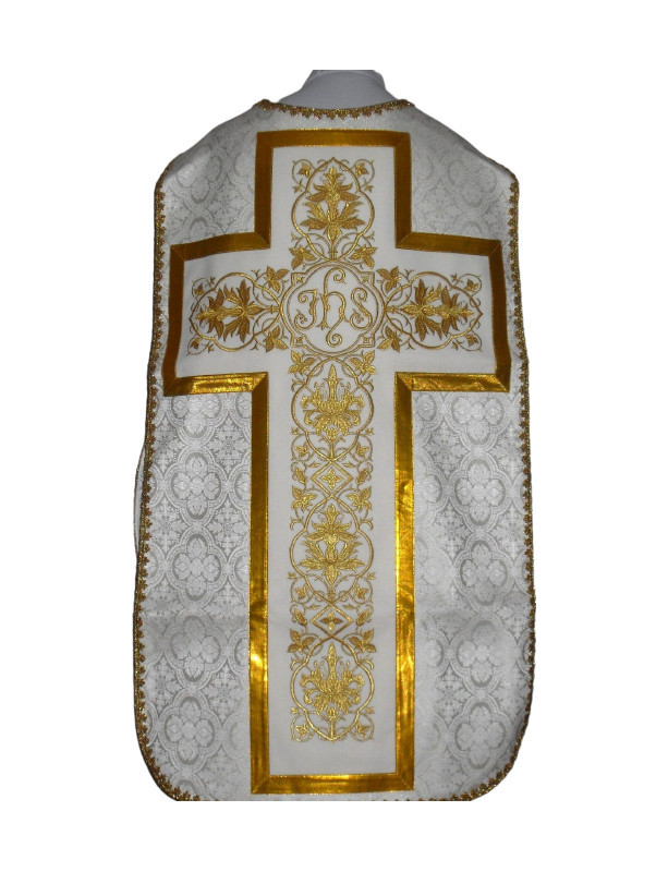 Rimska mašna plašč bela, IHS rozeta