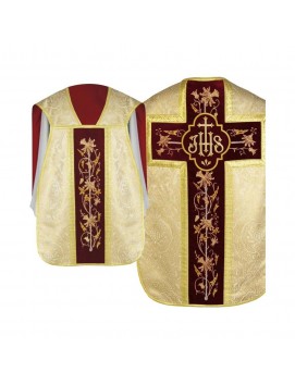 Chasuble romaine IHS - or