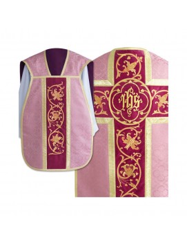 Römisches Messgewand IHS - rosa, Jacquard