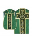 Roman chasuble IHS - liturgical colors, jacquard (38)