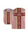 Roman chasuble IHS - pink, jacquard (39)