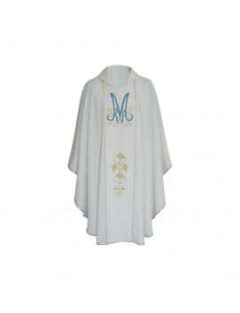 Marian chasuble embroidered ecru (22)