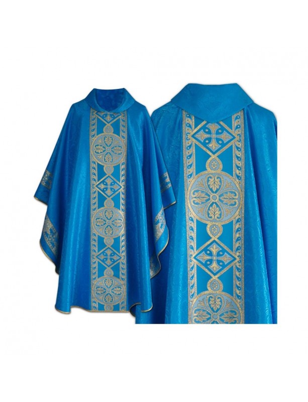Marian chasuble embroidered blue (26)