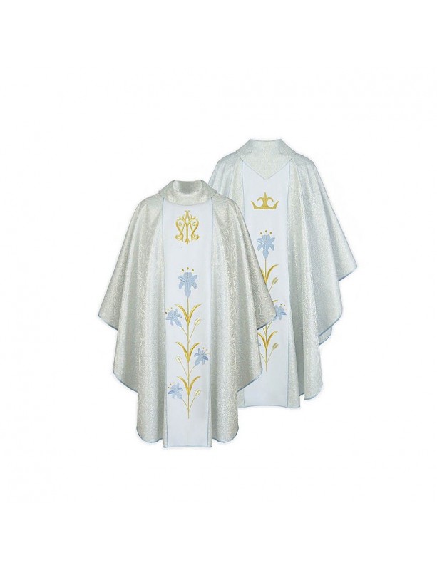 Marian chasuble embroidered silver (29)