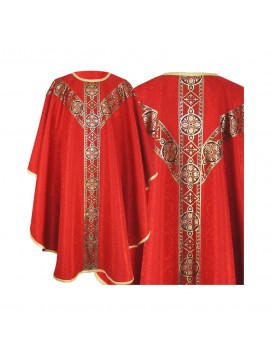 Ornat Semi-Gotycki - kolory liturgiczne - czerwony, złoty pas