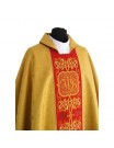 Gothic chasuble embroidered with IHS