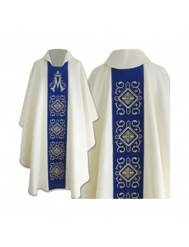 Gothic chasuble embroidered, velvet belt, Marian chasuble pattern (05)