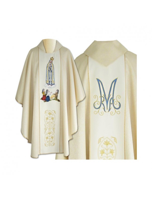 Chasuble brodée Notre-Dame de Fatima