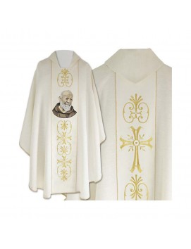 Casulla bordada de San Padre Pío