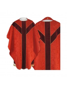 Semi Gothic chasuble - red jacquard (55)