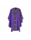 Purple chasuble semi gothic - jacquard fabric (59)