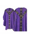 Purple chasuble semi gothic - jacquard fabric (59)