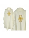 Gothic ecru chasuble embroidered - plain fabric (40)