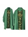 Gothic green embroidered chasuble - velvet belt (42)