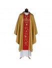 Gold embroidered gothic chasuble - brocade fabric (43)