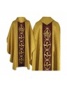 Goldbesticktes gotisches Messgewand - Brokatstoff (44)