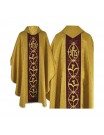 Gold embroidered gothic chasuble - brocade fabric (44)