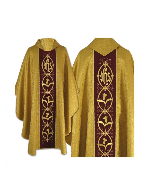 Goldbesticktes gotisches Messgewand - Brokatstoff