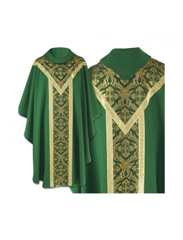 Chasuble semi gothic green - plain fabric (62)