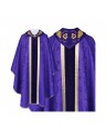 Chasuble gothique col brodé violet - tissu uni (47)