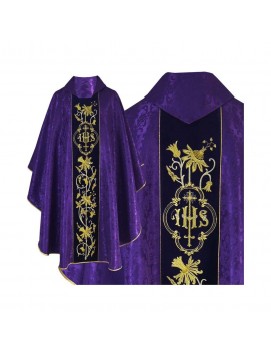 Gothic chasuble purple embroidered - jacquard fabric (51)