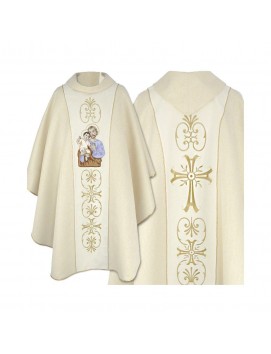 Chasuble brodée à l'effigie de saint Joseph