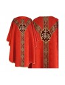Chasuble semi gothic red - jacquard fabric (63)