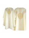 Chasuble semi gothic ecru - jacquard fabric (64)