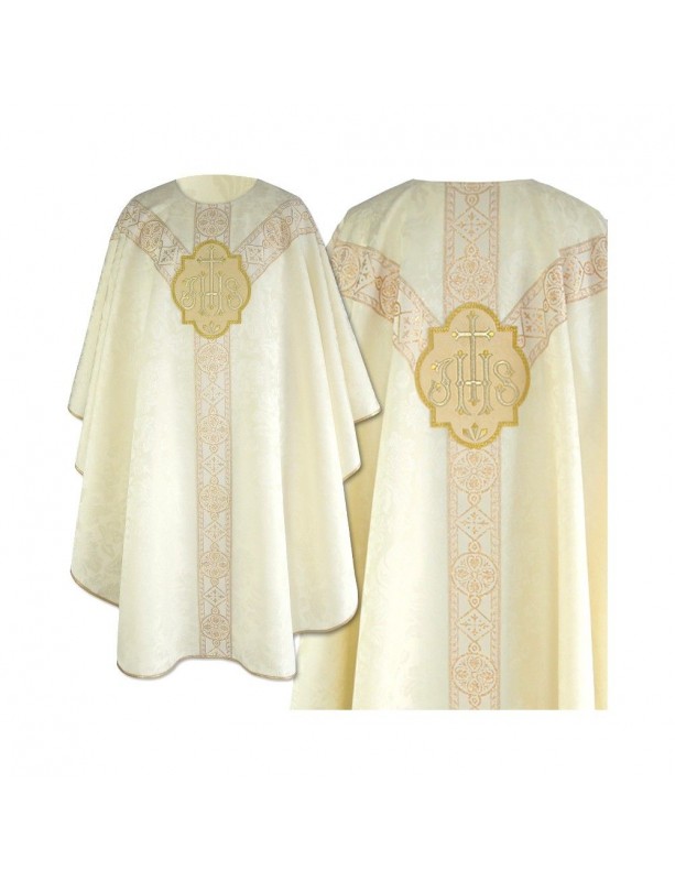 Polugotski mašni plašč naravno bel - žakard tkanina (64)