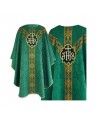 Chasuble semi gothic green - jacquard fabric (67)