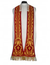 Roman chasuble red embroidered eucharistic motif, velvet (75)