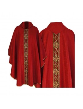 Gothic red chasuble - jacquard fabric (70)