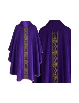 Casulla gótica púrpura - tejido jacquard