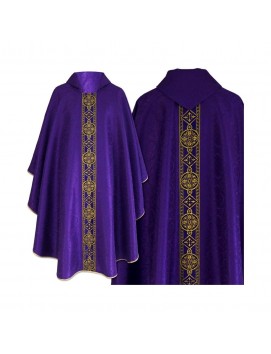 Gothic purple chasuble - jacquard fabric (71)