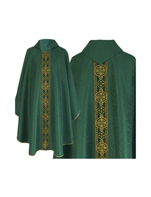 Gothic green chasuble - jacquard fabric (71)