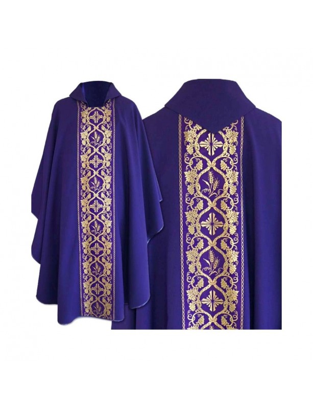 Gothic chasuble, plain fabric, purple (58)