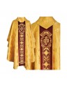 Chasuble gothique, tissu jacquard, miel doré (63)