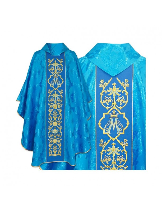 Marian chasuble, jacquard fabric, blue (64)