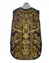 Roman chasuble purple embroidered eucharistic motif, velvet (76)
