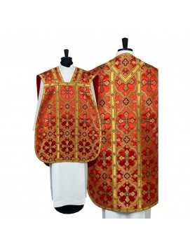 Roman chasuble red - silk fabric (24)