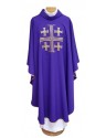 Casulla bordada Cruz de Jerusalén - morada (22)