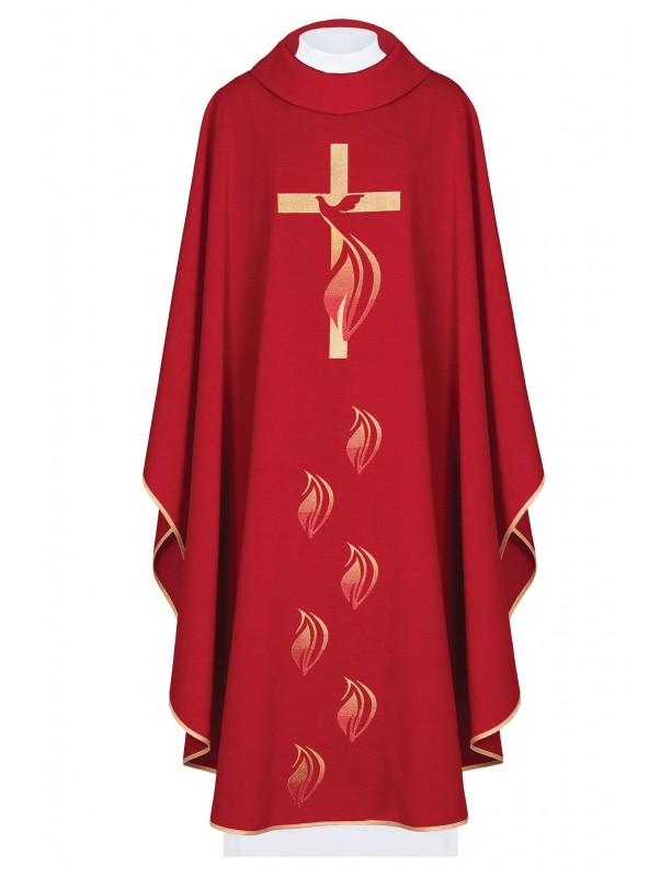 Embroidered chasuble with the Holy Spirit